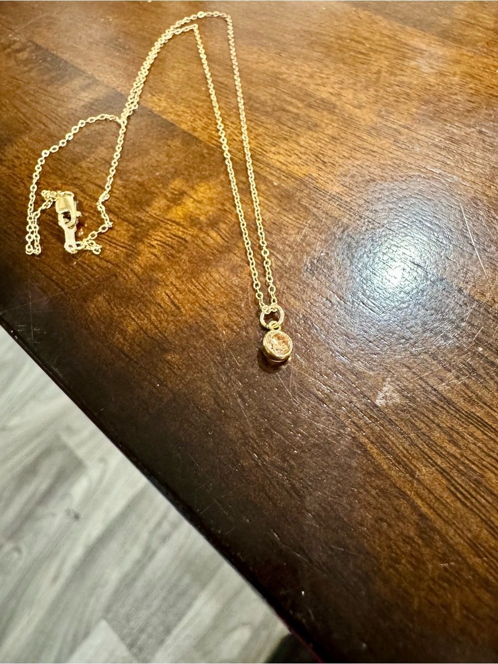 10K Champagne Diamond Pendant/Chain